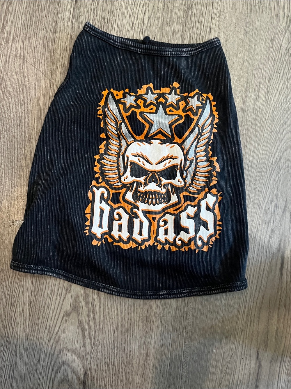 Men's Black Graphic Jeans - 'Badass' Skull Print